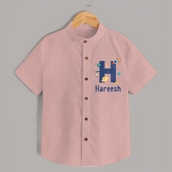 Soft Cotton Name Shirt | Designed Just for Your Baby - PEACH - 0 - 6 Months Old (Chest 23")