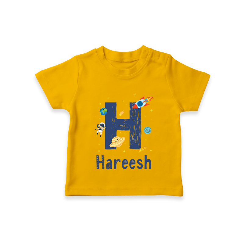 Custom-Made Baby T-Shirt Outfits for Names Starting with 'H' - CHROME YELLOW - 0-5 Months Old (Chest 17")