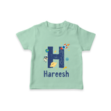 Custom-Made Baby T-Shirt Outfits for Names Starting with 'H' - MINT GREEN - 0-5 Months Old (Chest 17")