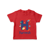 Custom-Made Baby T-Shirt Outfits for Names Starting with 'H' - RED - 0-5 Months Old (Chest 17")