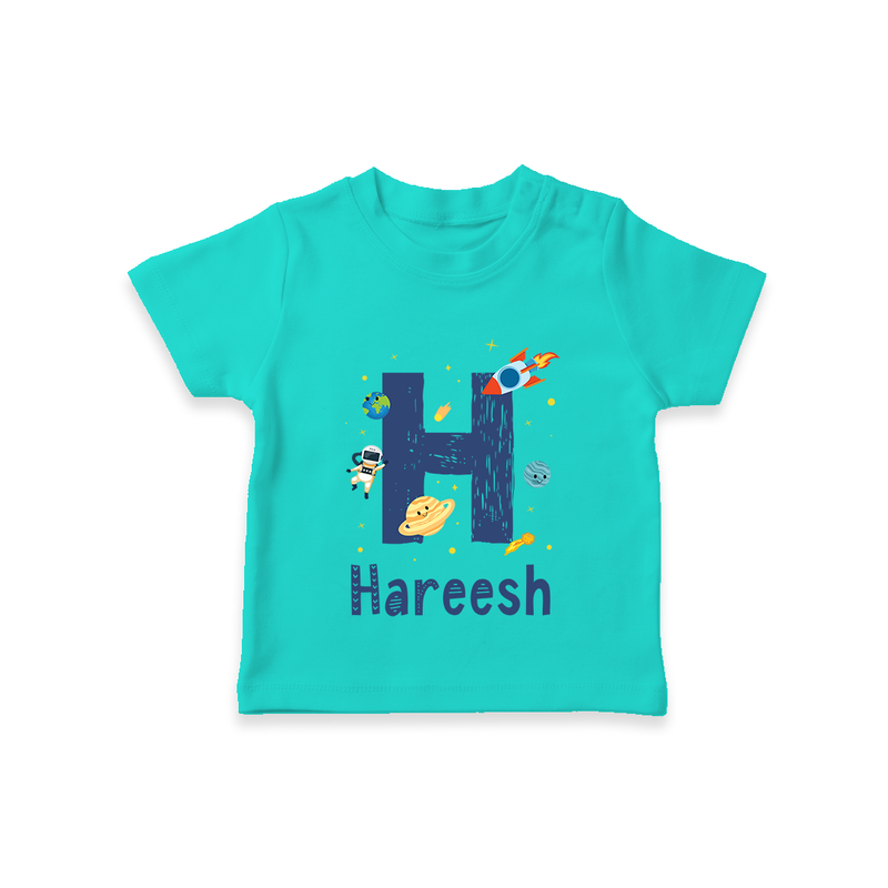 Custom-Made Baby T-Shirt Outfits for Names Starting with 'H' - TEAL - 0-5 Months Old (Chest 17")