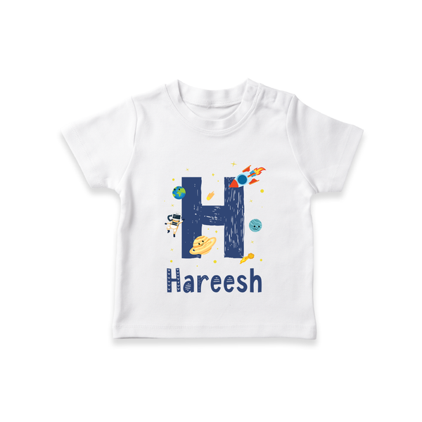 Custom-Made Baby T-Shirt Outfits for Names Starting with 'H' - WHITE - 0-5 Months Old (Chest 17")