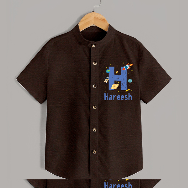 Soft Cotton Name Shirt | Designed Just for Your Baby - CHOCOLATE BROWN - 0 - 6 Months Old (Chest 23")