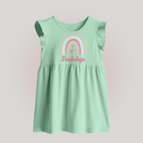 Star of the Family Baby Frock | Printed with Your Baby's Name - MINT GREEN - 0 - 3 Months Old (Chest 17")