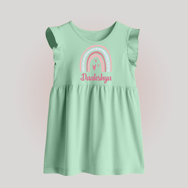 Star of the Family Baby Frock | Printed with Your Baby's Name - MINT GREEN - 0 - 3 Months Old (Chest 17")