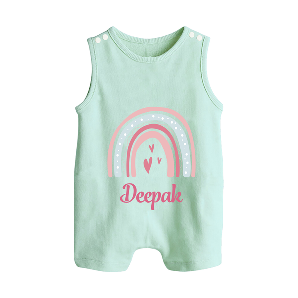 Star of the Family Romper Suit / Sleeveless Romper | Printed with Your Baby's Name - MINT GREEN - 0 - 5 Months Old (Chest 18")