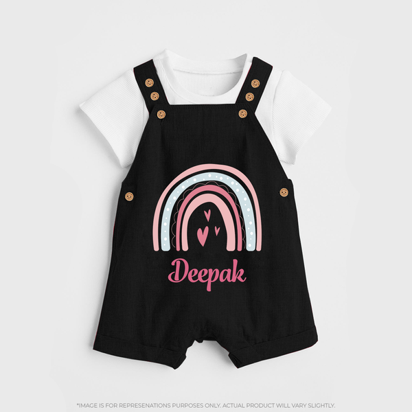 Star of the Family Dungaree Set | Printed with Your Baby's Name - BLACK - 0 - 5 Months Old (Chest 18")