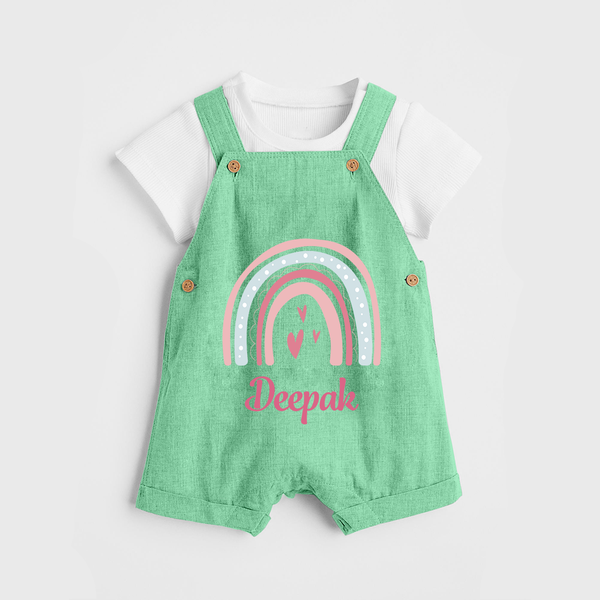 Star of the Family Dungaree Set | Printed with Your Baby's Name - GREEN - 0 - 5 Months Old (Chest 18")
