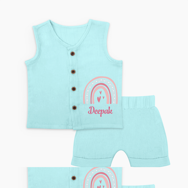 Star of the Family Jabla Set | Printed with Your Baby's Name - BABY BLUE - 0 - 3 Months Old (Chest 9.8")