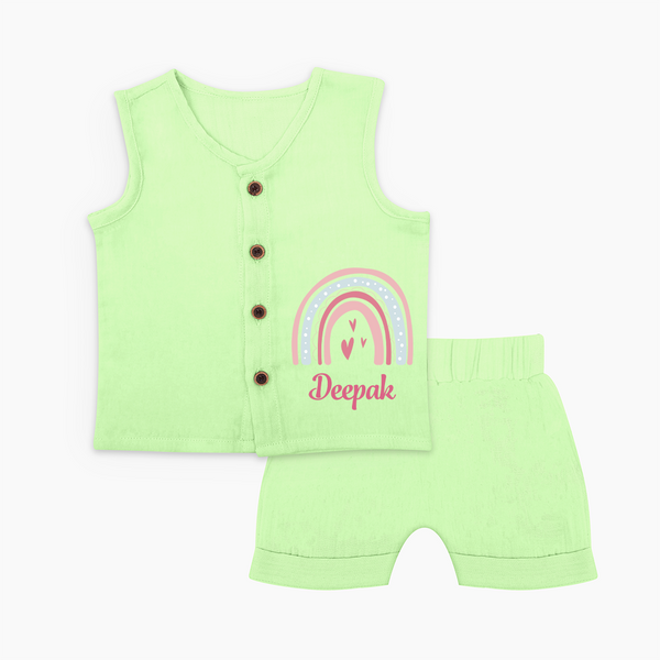 Star of the Family Jabla Set | Printed with Your Baby's Name - PASTEL GREEN - 0 - 3 Months Old (Chest 9.8")