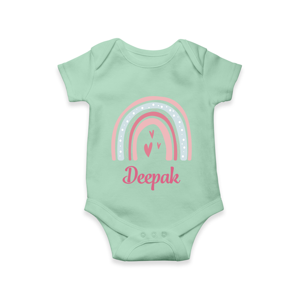 Star of the Family Romper / Onesie | Printed with Your Baby's Name - MINT GREEN - New Born (Chest 14")