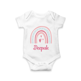 Personalized Name-Printed Romper for Babies - WHITE - 0 - 3 Months Old (Chest 16")