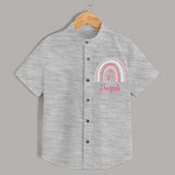 Star of the Family Shirt | Printed with Your Baby's Name - GREY - 0 - 6 Months Old (Chest 23")