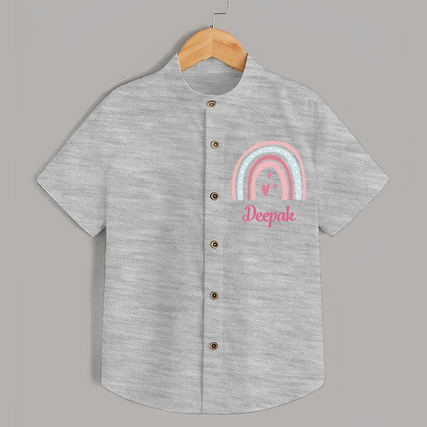 Star of the Family Shirt | Printed with Your Baby's Name - GREY - 0 - 6 Months Old (Chest 23")