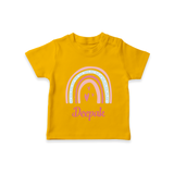 Personalized Name-Printed T-Shirt for Babies - CHROME YELLOW - 0-5 Months Old (Chest 17")