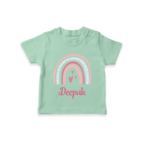 Personalized Name-Printed T-Shirt for Babies - MINT GREEN - 0-5 Months Old (Chest 17")