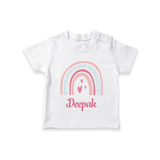 Personalized Name-Printed T-Shirt for Babies - WHITE - 0-5 Months Old (Chest 17")