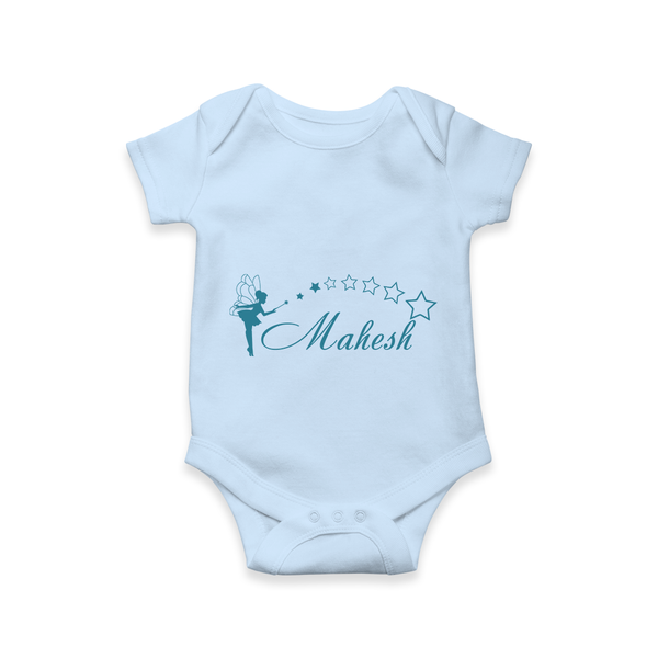 Designed for Me Romper / Onesie | Featuring Baby's Name in Every Thread - BABY BLUE - New Born (Chest 14")