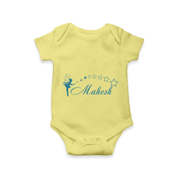 Designed for Me Romper / Onesie | Featuring Baby's Name in Every Thread - PASTEL YELLOW - New Born (Chest 14")