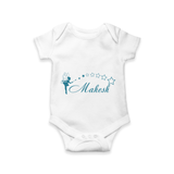 Designed for Me Romper / Onesie | Featuring Baby's Name in Every Thread - WHITE - New Born (Chest 14")