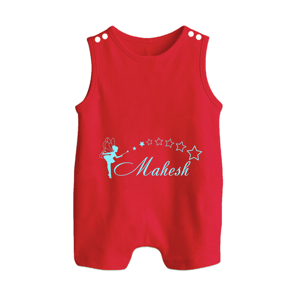 Designed for Me Romper Suit / Sleeveless Romper | Featuring Baby's Name in Every Thread - RED - 0 - 5 Months Old (Chest 18")