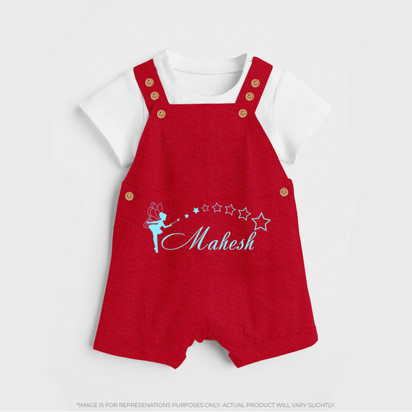 Designed for Me Dungaree Set | Featuring Baby's Name in Every Thread - RED - 0 - 5 Months Old (Chest 18")