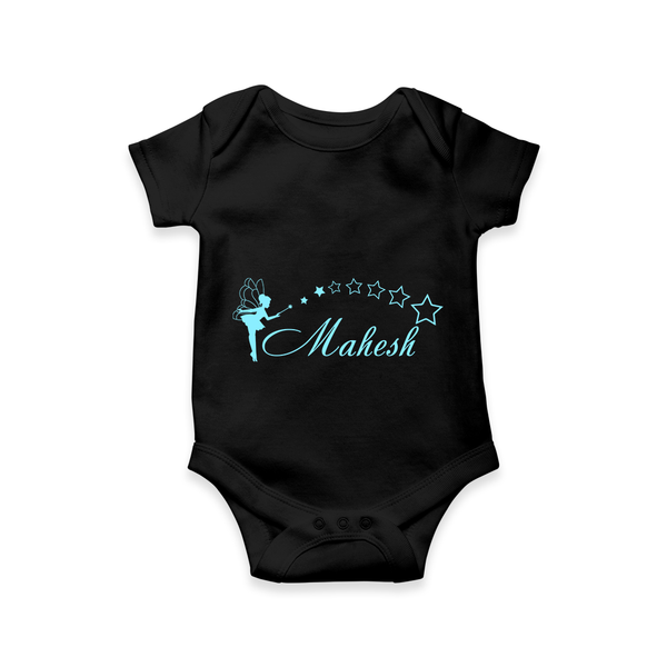 Designed for Me Romper / Onesie | Featuring Baby's Name in Every Thread - BLACK - New Born (Chest 14")
