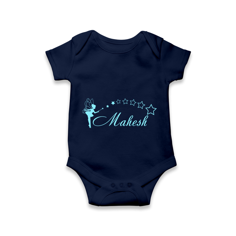 Designed for Me Romper / Onesie | Featuring Baby's Name in Every Thread - NAVY BLUE - New Born (Chest 14")