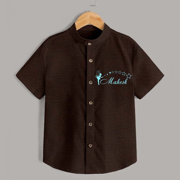 Designed for Me Shirt | Featuring Baby's Name in Every Thread - CHOCOLATE BROWN - 0 - 6 Months Old (Chest 23")