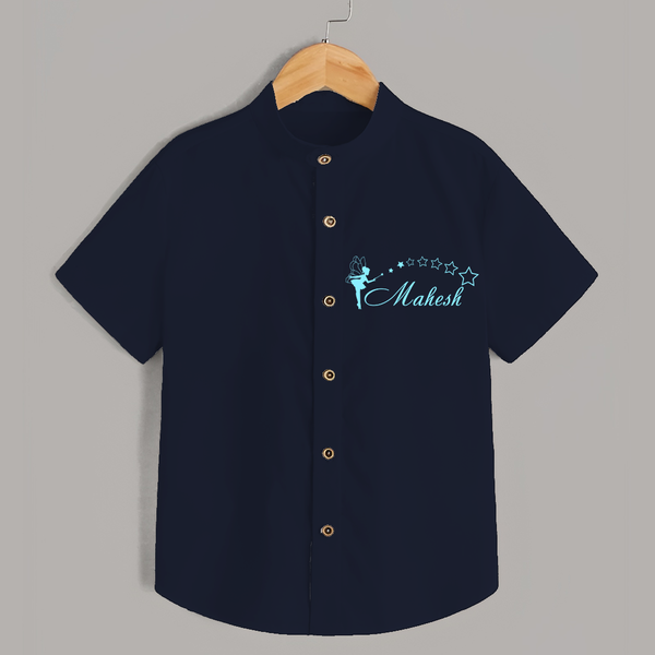 Designed for Me Shirt | Featuring Baby's Name in Every Thread - NAVY BLUE - 0 - 6 Months Old (Chest 23")