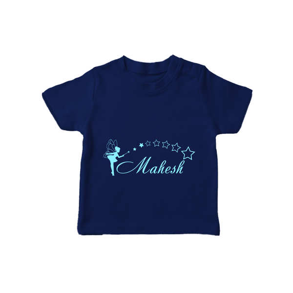 Designed for Me T-Shirt | Featuring Baby's Name in Every Thread - NAVY BLUE - 0-5 Months Old (Chest 17")