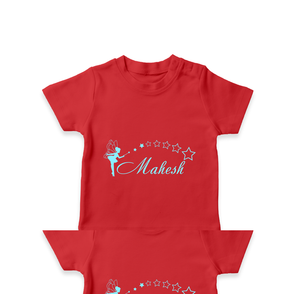 Designed for Me T-Shirt | Featuring Baby's Name in Every Thread - RED - 0-5 Months Old (Chest 17")