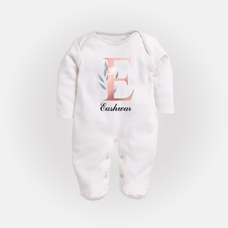 One of a Kind Sleep Suit / Full Sleeve Bodysuit | Custom Name for Your Little Star - WHITE - New Born (Chest 7.5")