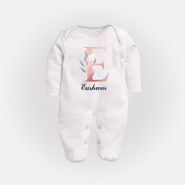 One of a Kind Sleep Suit / Full Sleeve Bodysuit | Custom Name for Your Little Star - WHITE - New Born (Chest 7.5")