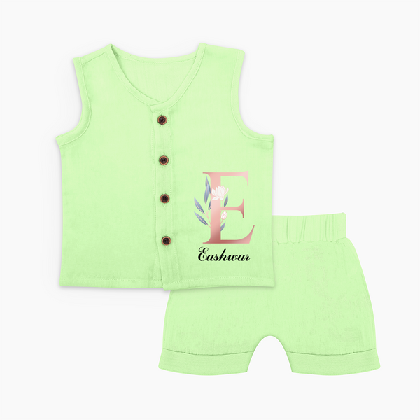 One of a Kind Jabla Set | Custom Name for Your Little Star - PASTEL GREEN - 0 - 3 Months Old (Chest 9.8")