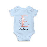 Custom-Made Baby Romper Outfits for Names Starting with 'E' - BABY BLUE - 0 - 3 Months Old (Chest 16")