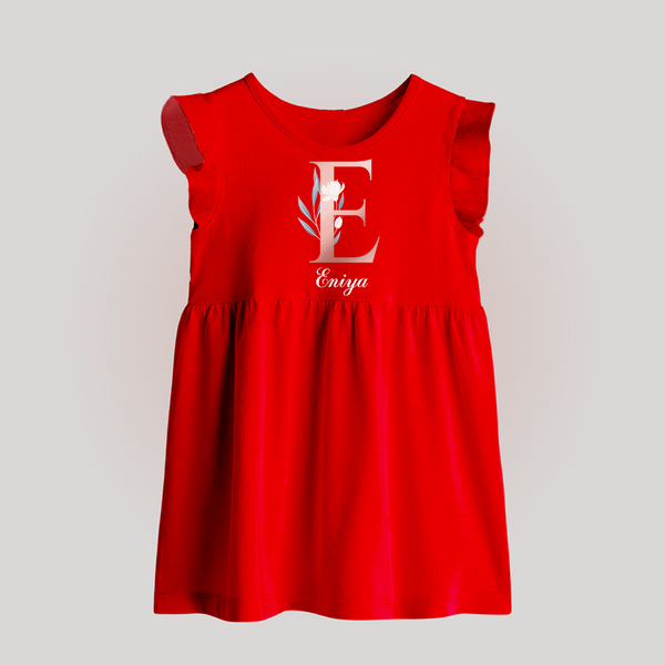 One of a Kind Baby Frock | Custom Name for Your Little Star - RED - 0 - 3 Months Old (Chest 17")