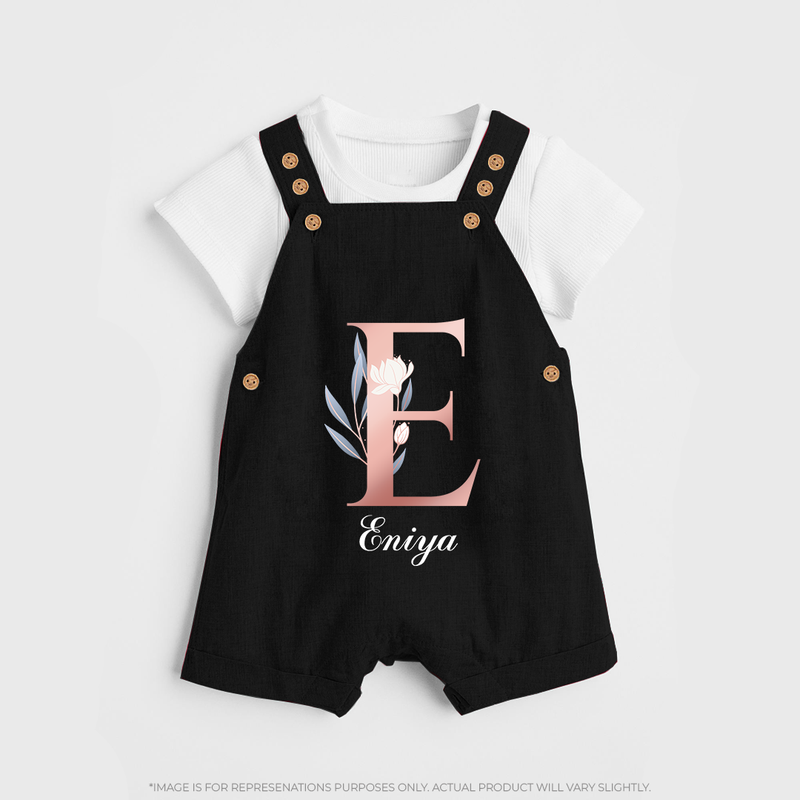One of a Kind Dungaree Set | Custom Name for Your Little Star - BLACK - 0 - 5 Months Old (Chest 18")