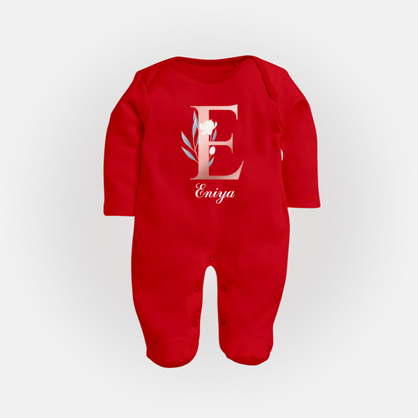 One of a Kind Sleep Suit / Full Sleeve Bodysuit | Custom Name for Your Little Star - RED - New Born (Chest 7.5")