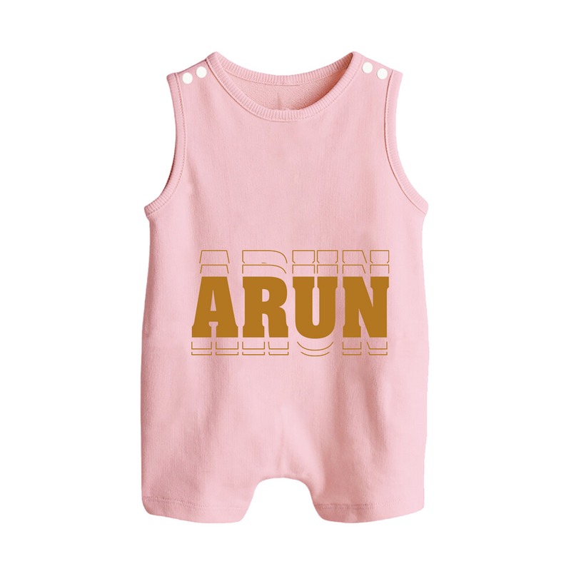 Crafted Just for You | Personalized Name Romper Suit / Sleeveless Romper Outfit - BABY PINK - 0 - 5 Months Old (Chest 18")