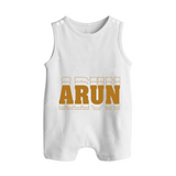 Crafted Just for You | Personalized Name Romper Suit / Sleeveless Romper Outfit - WHITE - 0 - 5 Months Old (Chest 18")