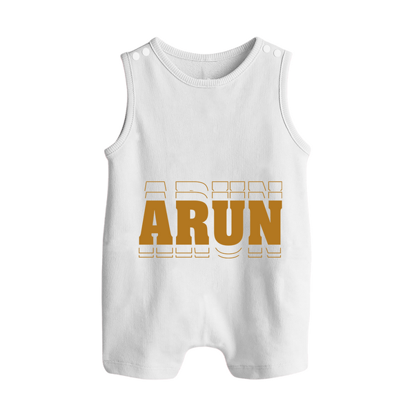 Crafted Just for You | Personalized Name Romper Suit / Sleeveless Romper Outfit - WHITE - 0 - 5 Months Old (Chest 18")