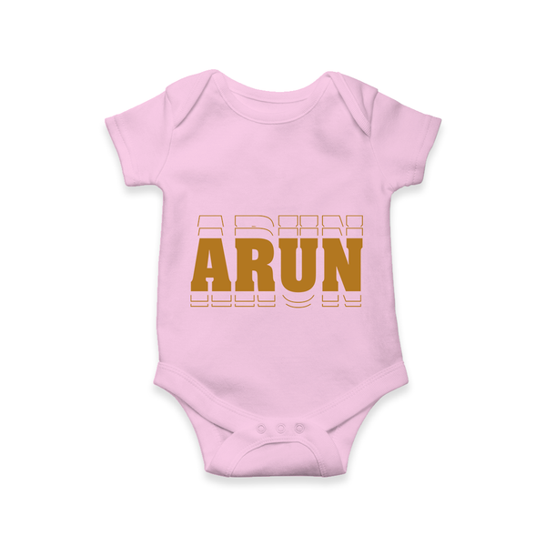 Crafted Just for You | Personalized Name Romper / Onesie Outfit - BABY PINK - New Born (Chest 14")