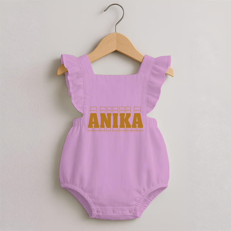 Crafted Just for You | Personalized Name Romper Frock Outfit - BABY PINK - 0 - 3 Months Old (Chest 19")