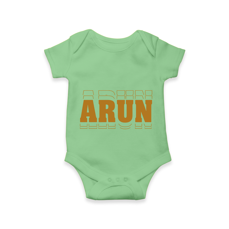 Soft and Stylish Baby Name-Printed Romper - GREEN - 0 - 3 Months Old (Chest 16")