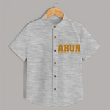 Crafted Just for You | Personalized Name Shirt Outfit - GREY - 0 - 6 Months Old (Chest 23")