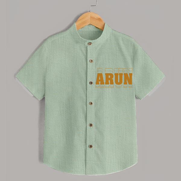 Crafted Just for You | Personalized Name Shirt Outfit - MINT GREEN - 0 - 6 Months Old (Chest 23")