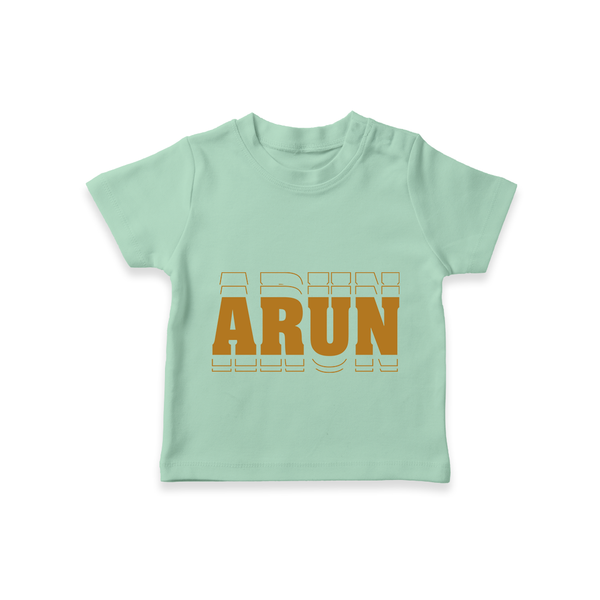 Crafted Just for You | Personalized Name T-Shirt Outfit - MINT GREEN - 0-5 Months Old (Chest 17")
