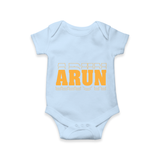 Soft and Stylish Baby Name-Printed Romper - BABY BLUE - 0 - 3 Months Old (Chest 16")