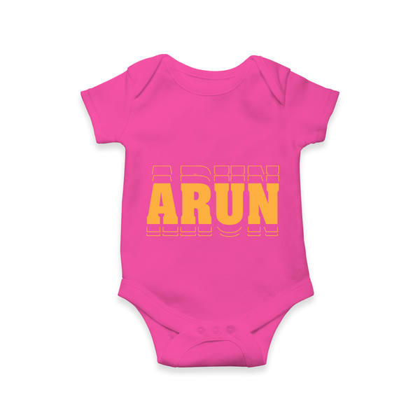 Soft and Stylish Baby Name-Printed Romper - HOT PINK - 0 - 3 Months Old (Chest 16")